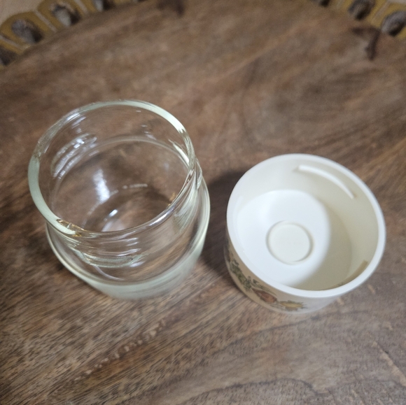 Vintage Pyrex Spice Of Life Round Clear Glass Storage Container Jar - Picture 7 of 11